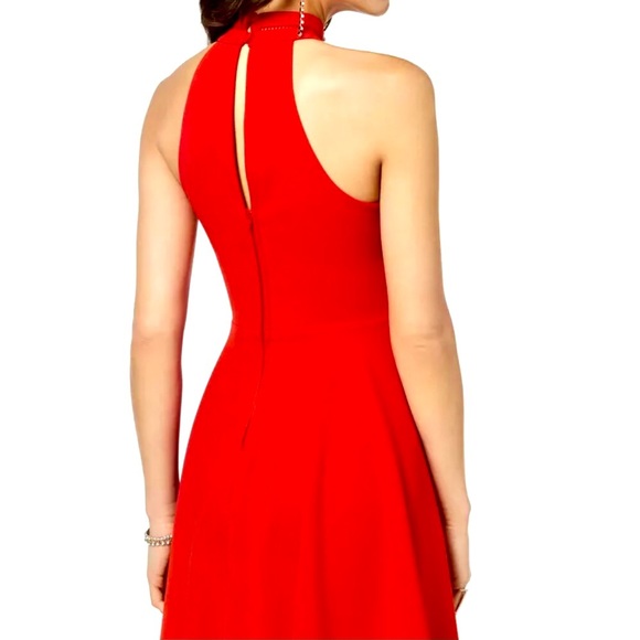 NWOT | B. Darlin | Crochet Detail Halter Neck Mini Dress - Picture 2 of 8